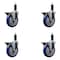 Service Caster 5'' Blue Poly Swivel 1-1/8'' Expanding Stem Caster Set with Brake, 4PK SCC-EX20S514-PPUB-BLUE-PLB-118-4 - alternate 1